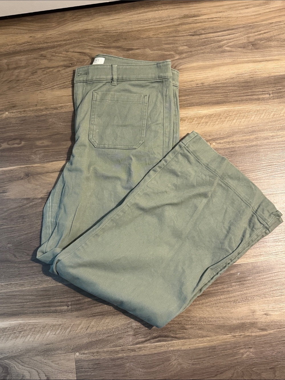 LOFT Olive Wide-Leg Pants